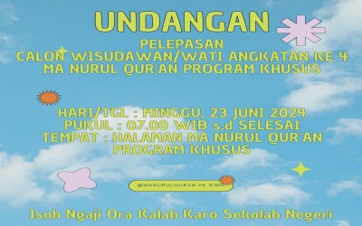 Undangan Pelepasan Calon Wisudawan/wati Angkatan ke 4 MANQPK